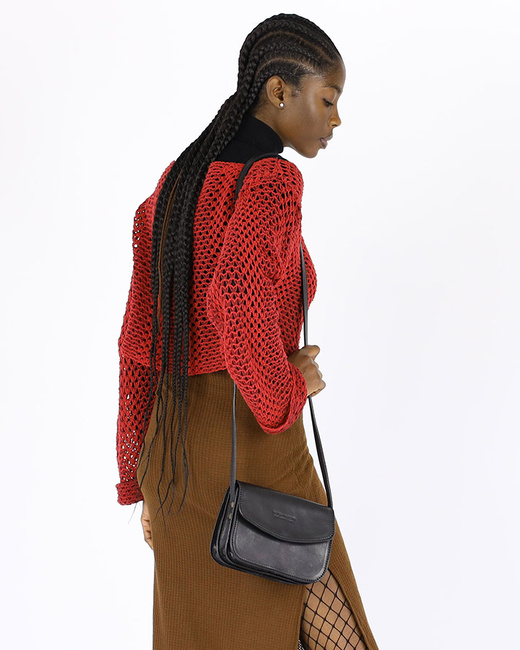 Torba skórzana przez ramię made in Toscana - MARCO MAZZINI czarna