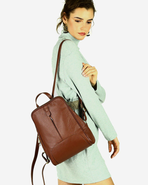 Plecak skórzany włoski MAZZINI - Capri camel