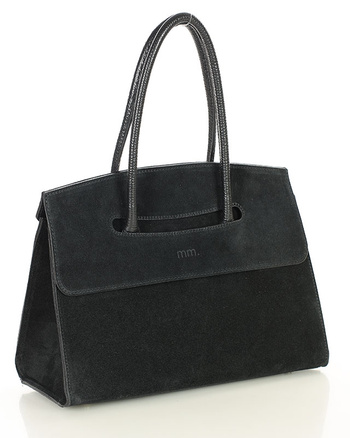 Torebka damska worek hobo bag skóra naturalna - MARCO MAZZINI czarna