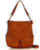  Wygodna torba damska na ramię skóra naturalna vera pelle - MARCO MAZZINI brąz karmel