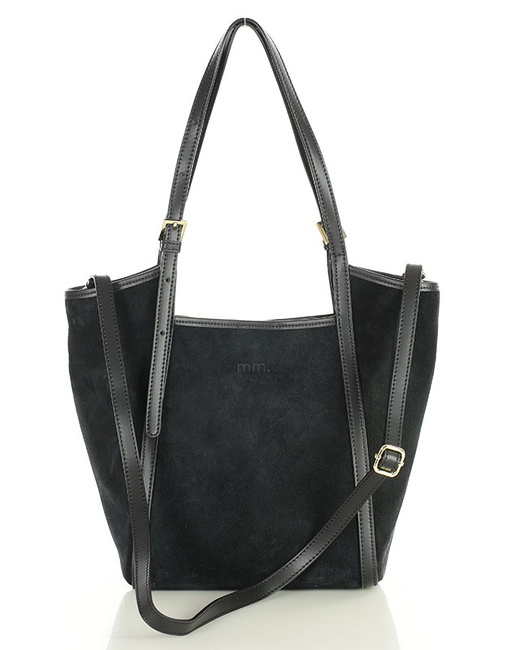 Torebka damska worek hobo bag skóra naturalna - MARCO MAZZINI czarna