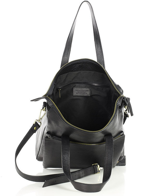 Luksusowa torebka shopperka aktówka skórzana MARCO MAZZINI czarna