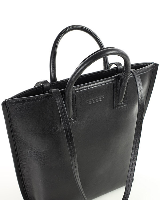 Ekskluzywna torba shopper do pracy skórzana premium MARCO MAZZINI czarna