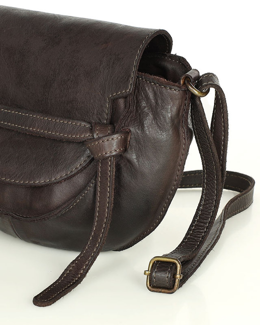 Marco Mazzini Torebka listonoszka skórzana saddle bag brąz caffe