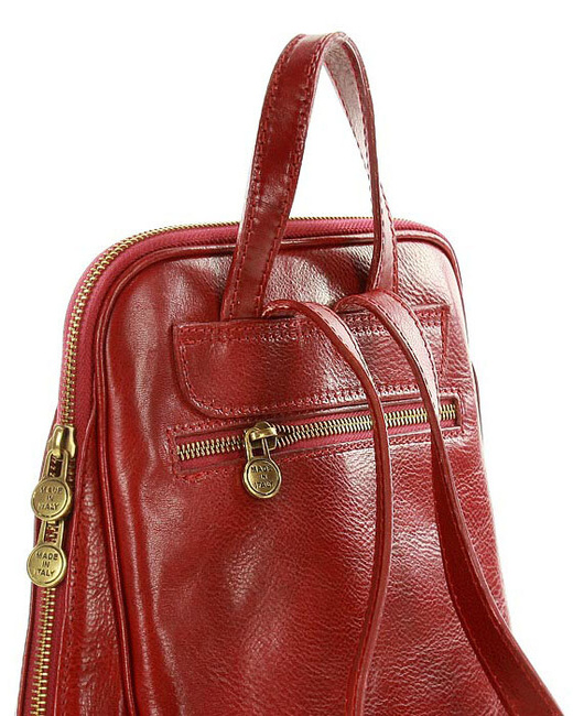Plecak skórzany włoski MAZZINI - Capri czerwony