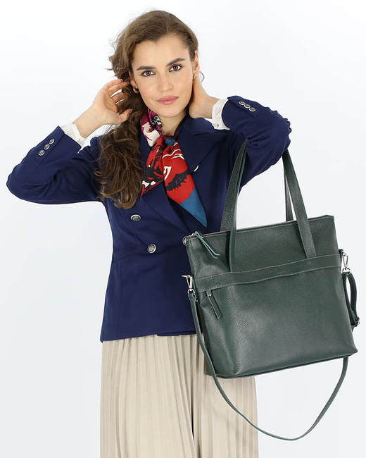 Torebka damska worek hobo bag skóra naturalna - MARCO MAZZINI czarna