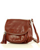 Torba listonoszka damska skórzana - MARCO MAZZINI savage brąz migdałowy