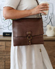 Torebka skórzana listonoszka stylowy minimalizm ala messenger leather bag - MARCO MAZZINI brąz
