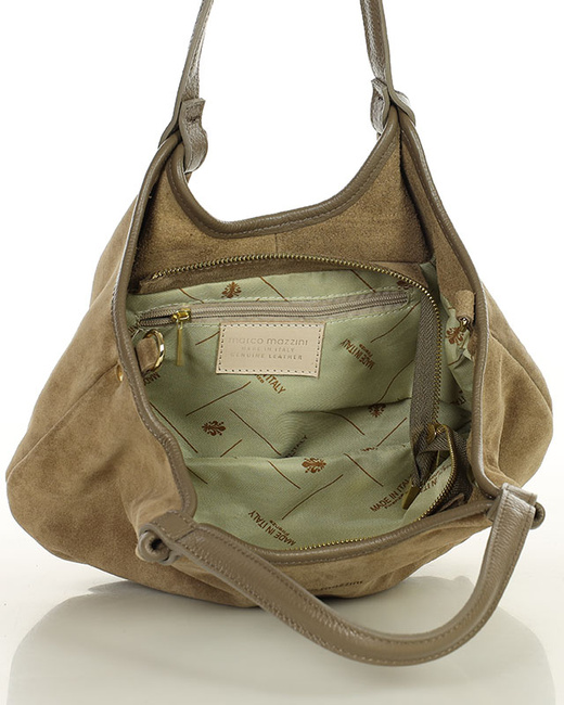 Torebka damska worek hobo bag skóra naturalna - MARCO MAZZINI czarna