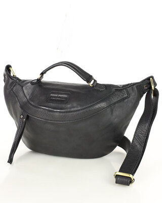 Torebka nerka damska skórzana listonoszka - MARCO MAZZINI czarny