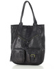 Duża torba shopper z przegródkami skóra naturalna - MARCO MAZZINI czarny