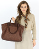 Torba damska pleciona shopper & shoulder leather bag MARCO MAZZINI brąz