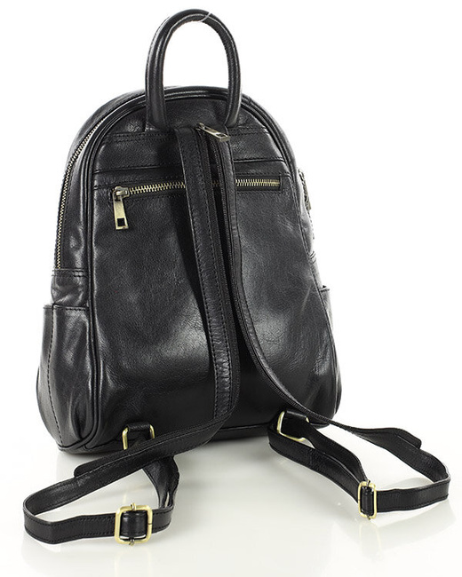 Plecak skórzany damski perfekcyjna organizacja - MARCO MAZZINI czarny