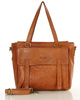 Torba skórzana shopper biznesowy z przegrodą - MARCO MAZZINI brąz camel