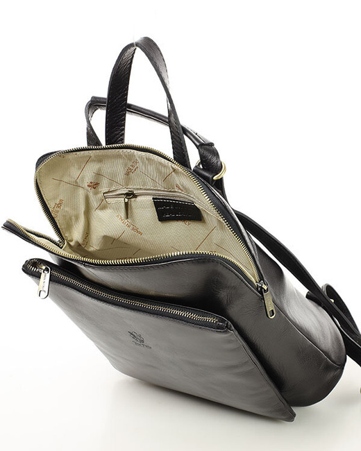 Elegancki plecak damski skórzany premium MARCO MAZZINI brązowy