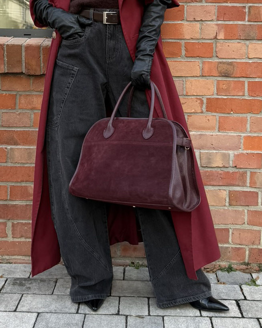 Torebka damska worek hobo bag skóra naturalna - MARCO MAZZINI czarna