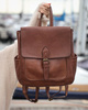 Plecak skórzany handmade z kieszeniami - MARCO MAZZINI czekoladowy brąz