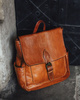 Plecak skórzany handmade z kieszeniami - MARCO MAZZINI brąz camel