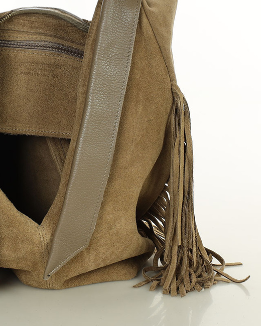 Torebka damska worek hobo bag skóra naturalna - MARCO MAZZINI czarna