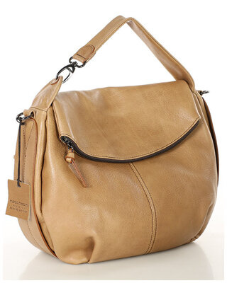 Luksusowa torebka do ręki skórzana damska premium MARCO MAZZINI beżowa