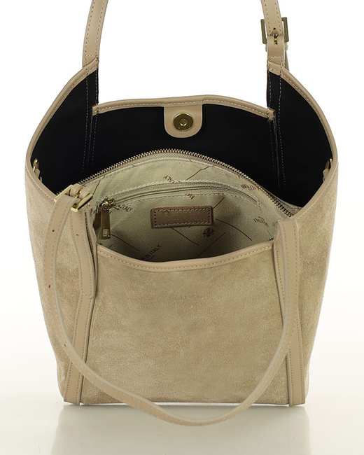 Torebka damska worek hobo bag skóra naturalna - MARCO MAZZINI czarna