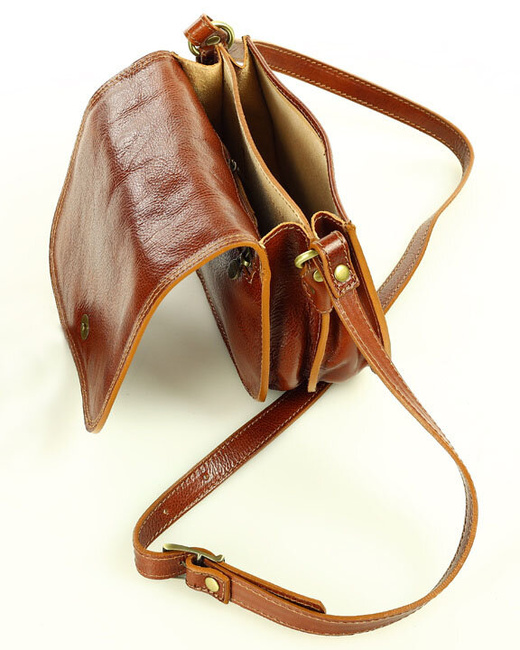 Włoska listonoszka damska skóra naturalna MARCO MAZZINI - Cremona camel