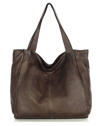 MARCO MAZZINI Torebka miejski shopper bag skóra naturalna handmade brąz