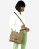 Torebka skórzana listonoszka stylowy minimalizm ala messenger leather bag - MARCO MAZZINI beż taupe