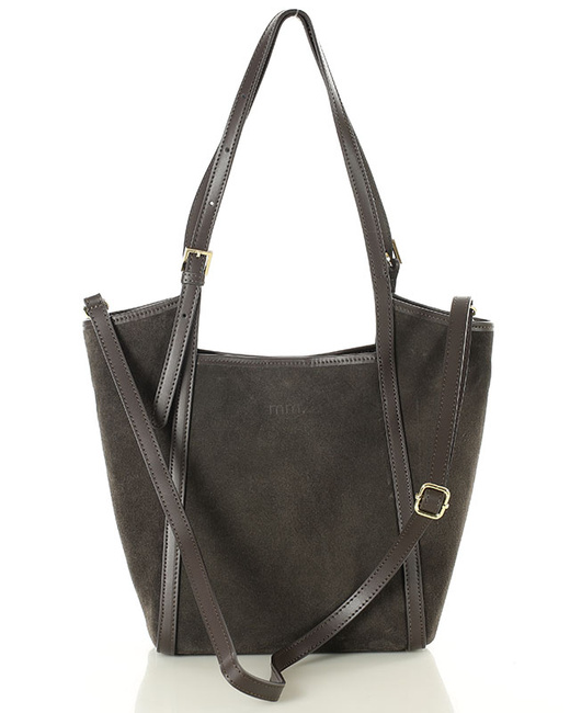 Torebka damska worek hobo bag skóra naturalna - MARCO MAZZINI czarna