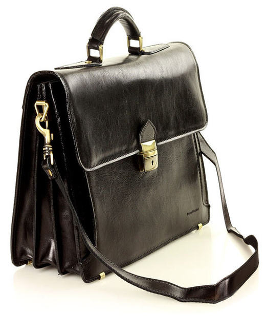 Teczka męska skórzana MARCO MAZZINI handmade - ROBERTO Classic czarna