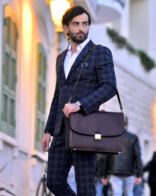 Teczka skórzana ciemny brąz LUCA