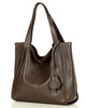 Modna torebka damska skórzany shopper bag - MARCO MAZZINI Portofino Max ciemny brąz caffe