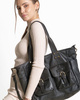 Torba skórzana shopper XL na ramię z dwoma kieszeniami MARCO MAZZINI czarna