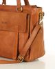 Torba skórzana shopper biznesowy z przegrodą - MARCO MAZZINI brąz camel