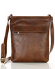 Torebka skórzana listonoszka prostokątna klasy premium - MARCO MAZZINI brązowa