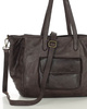Torebka damska trzykomorowa shopperka skórzana - MARCO MAZZINI ciemny brąz