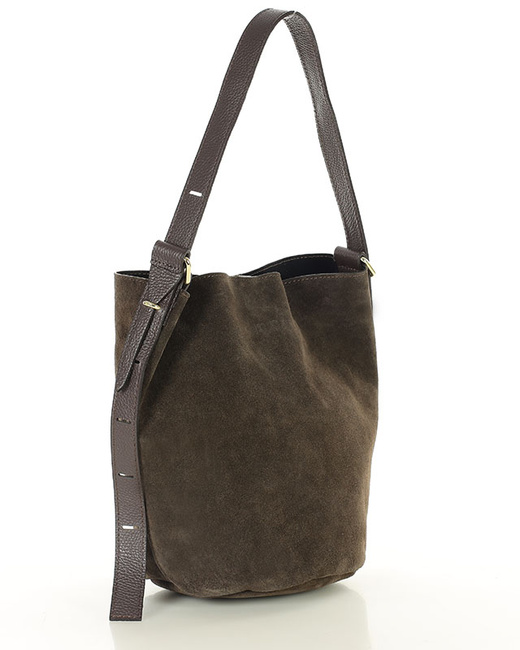 Torebka damska worek hobo bag skóra naturalna - MARCO MAZZINI czarna