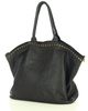 Duża torebka skórzana oversize style shopper bag - MARCO MAZZINI czarny