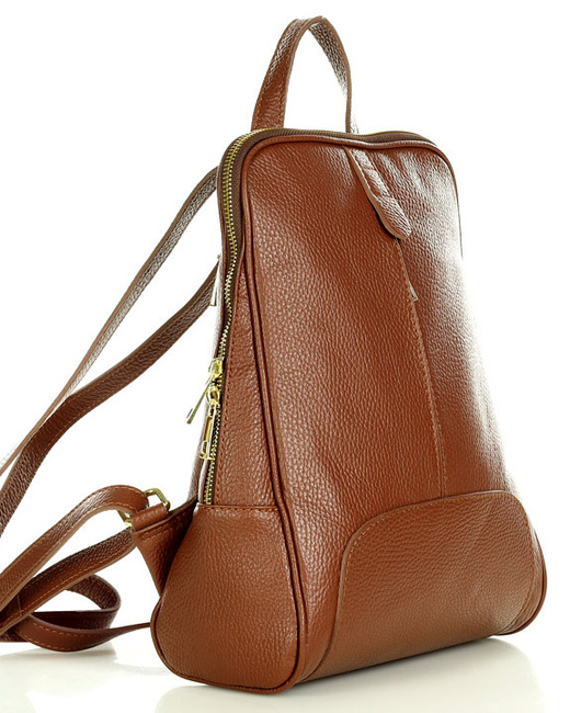 Plecak skórzany włoski MAZZINI - Capri camel