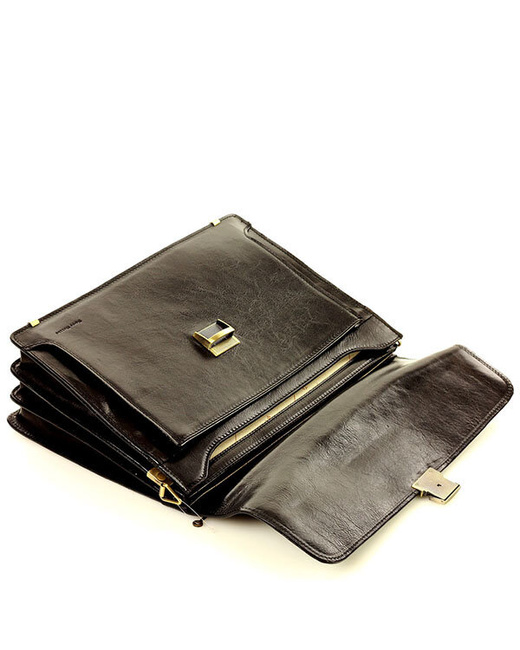 Teczka męska skórzana MARCO MAZZINI handmade - ROBERTO Classic czarna