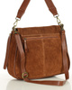 Torebka zamszowa saddle bag skórzana na ramię - MARCO MAZZINI brąz camel