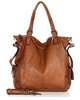 MARCO MAZZINI Miejska torba skórzana z regulowaną rączką old leather handmade camel
