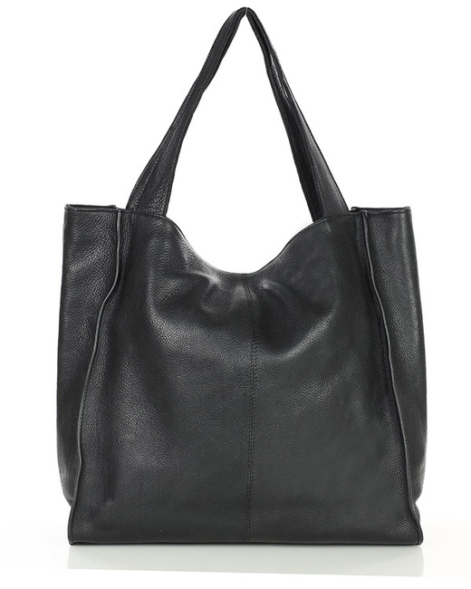 MARCO MAZZINI Torebka miejski shopper bag skóra naturalna handmade czarny