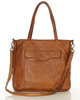 Torba shopper brązowa camel z kieszeniami skóra naturalna – MARCO MAZZINI