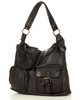 Torebka skórzana na ramię pockets old pelle lavata - MARCO MAZZINI czarna