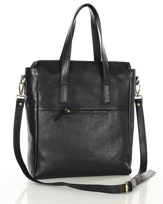 Luksusowa torebka shopperka aktówka skórzana MARCO MAZZINI czarna