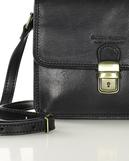 Torba skórzana kwadratowa premium Florence bag - MARCO MAZZINI czarna