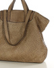 Torba damska pleciona shopper & shoulder leather bag - MARCO MAZZINI beż taupe