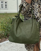 Torba skórzana wysokogatunkowa na ramię styl miejski shoulder leather bag - MARCO MAZZINI zielona
