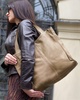 MARCO MAZZINI Torebka miejski shopper bag skóra naturalna handmade beżowa cappuccino